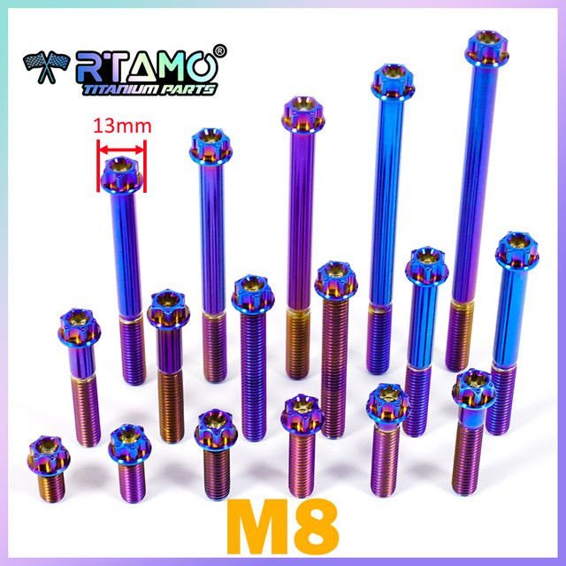 RTAMO Titan Flanschschraube mit Torx-Kopf für Motorrad-Modifikationen, Material: Gr5 Titan, M8 x 15-120 mm - Bild 1