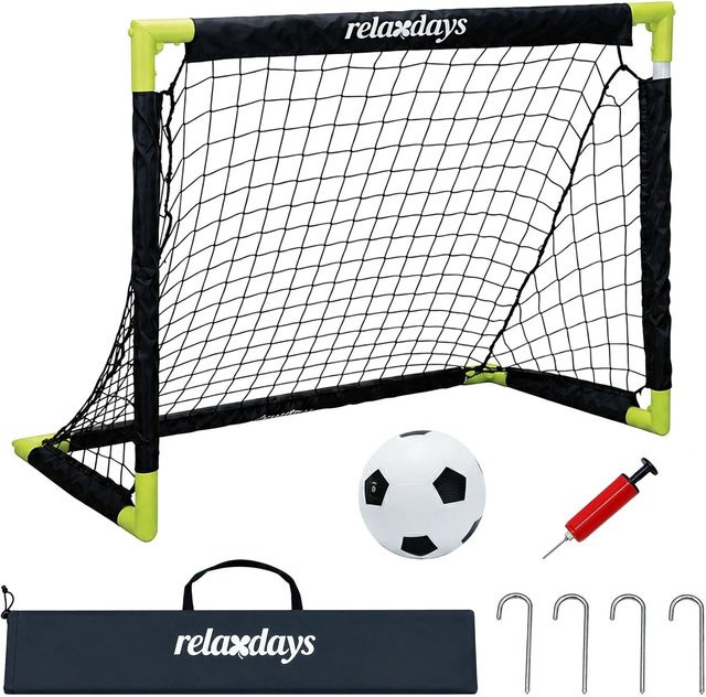 Relaxdays Fußballtor, Schwarz Gelb, faltbar - Bild 1