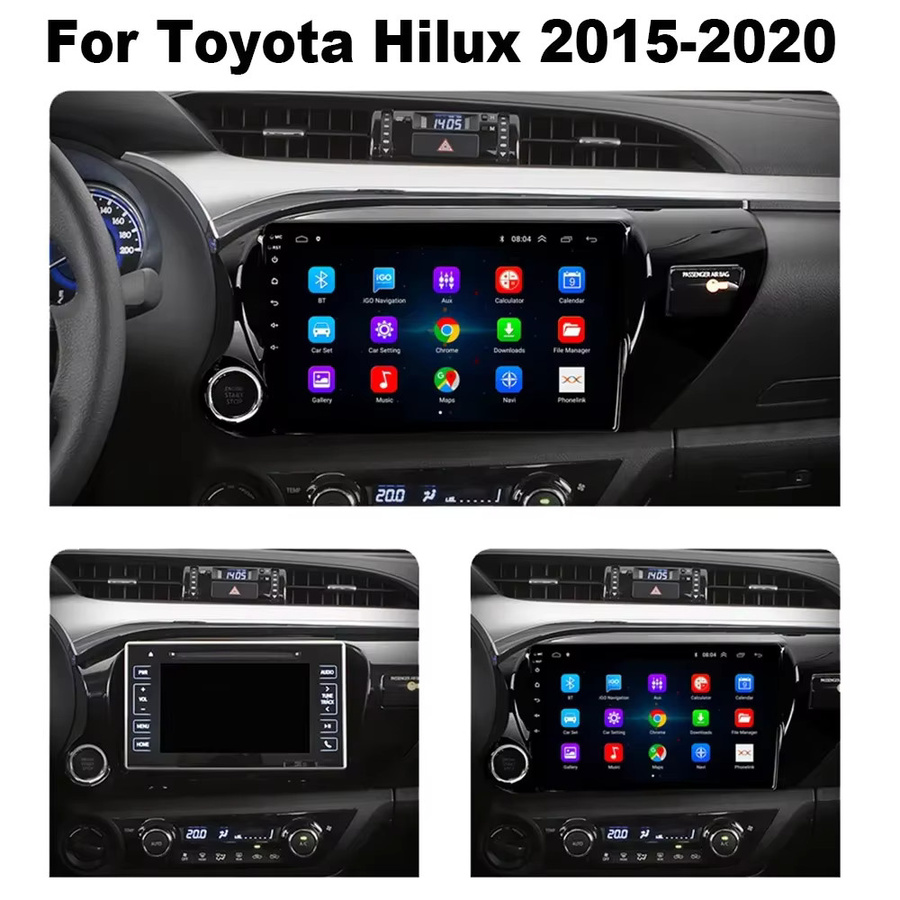 TIEYEZ Android 15 Autoradio für Toyota Hilux LHD (2015-2020) mit Carplay und Video Audio A/V Kopf Einheit in Schwarz - Bild 2