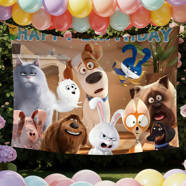 Warner Bros. Cartoon-T-Fahne The Secret Life of Pets Wanddeko Mehrfarbig B: 60,0 cm, H: 40,0 cm - Bild 1