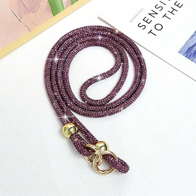 XYNN Handy-Hängekette, Perlen, Strass, Goldene Perlen, Purple Bunt - Bild 1