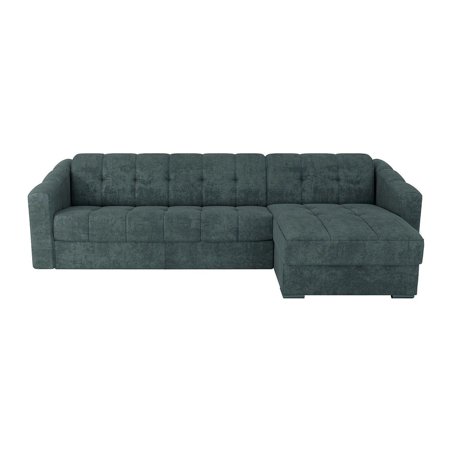 Vente-unique Schlafsofa Darielo in Petrol, L-Form, mit Ausziehfunktion, Breite: 275 cm, Tiefe: 90 cm, Matratzengröße: 140 x 200 cm - Bild 2