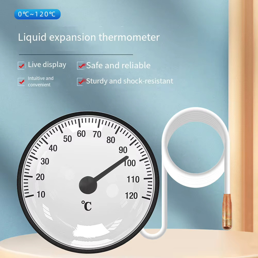 Zifferblattthermometer 0-120 °C mit Sensor und 144 cm Kabel für Pools, Hot Springs und Aquarien in Weiß - Bild 2