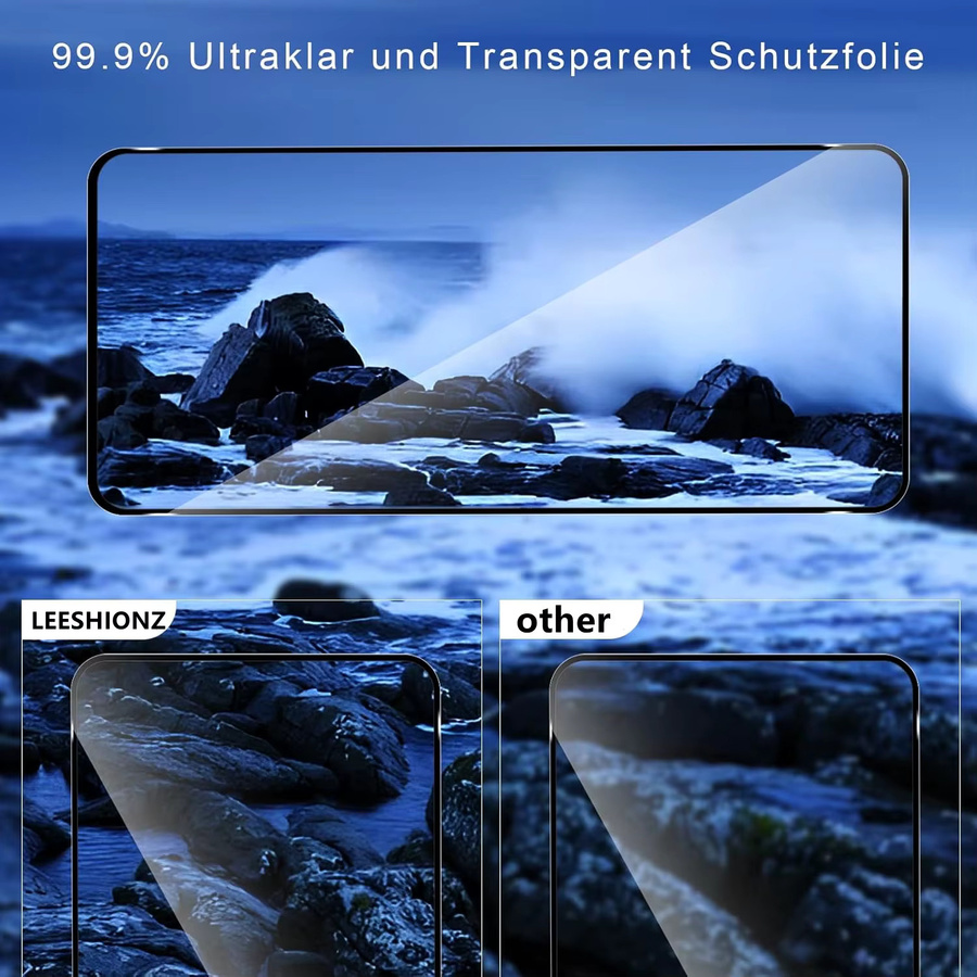 Displayschutz aus gehärtetem Glas für die Poco X7Pro Serie, transparent - Bild 4