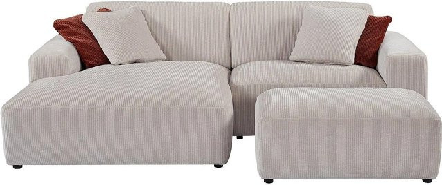 Vente-unique Sofa Tirono Beige ohne Schlafmöglichkeit B: 254 cm, T: 99 cm - Bild 1