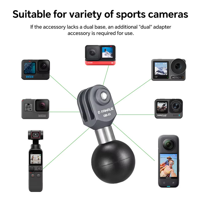 FANAUE Action-Kamerahalterung Gimbal-Stabilisator in Schwarz für DJI Osmo 3, Zubehör für Motorrad, Fahrrad, ATV, UTV und Elektroroller - Bild 2