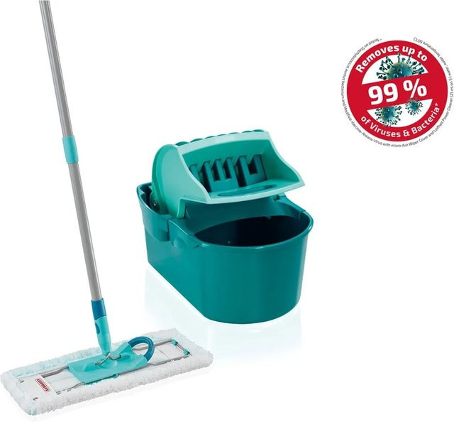 Leifheit Wischtuchpresse Profi Compact Bodenwischer mit Mikrofaser-Wischbezug in Türkis - Bild 1