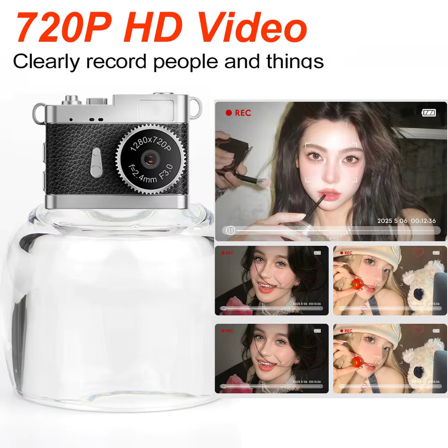 Magecam Retro-Camcorder 720p Vintage-Minikamera mit 0,96-Zoll-Bildschirm in Schwarz - Bild 4