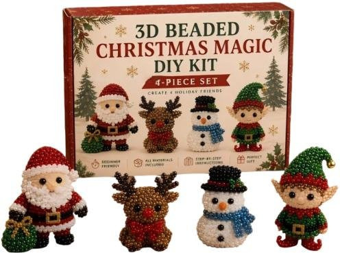 Kleberloses Perlen-Set 3D Perlen DIY-Kit, Weihnachtstier Bastelset - Bild 1