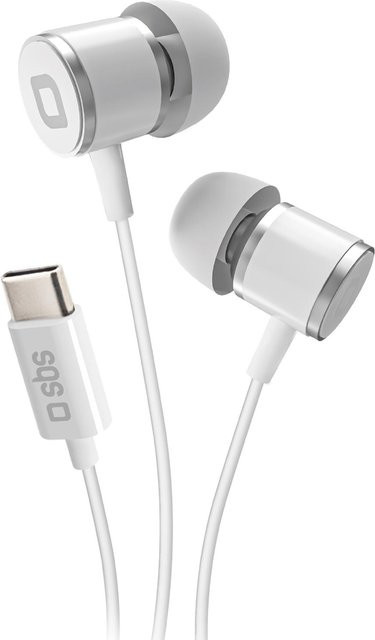 SBS In-Ear Kopfhörer Studio Mix 100 mit Mikrofon und 1,2 m USB-C-Kabel in Weiß - Bild 1