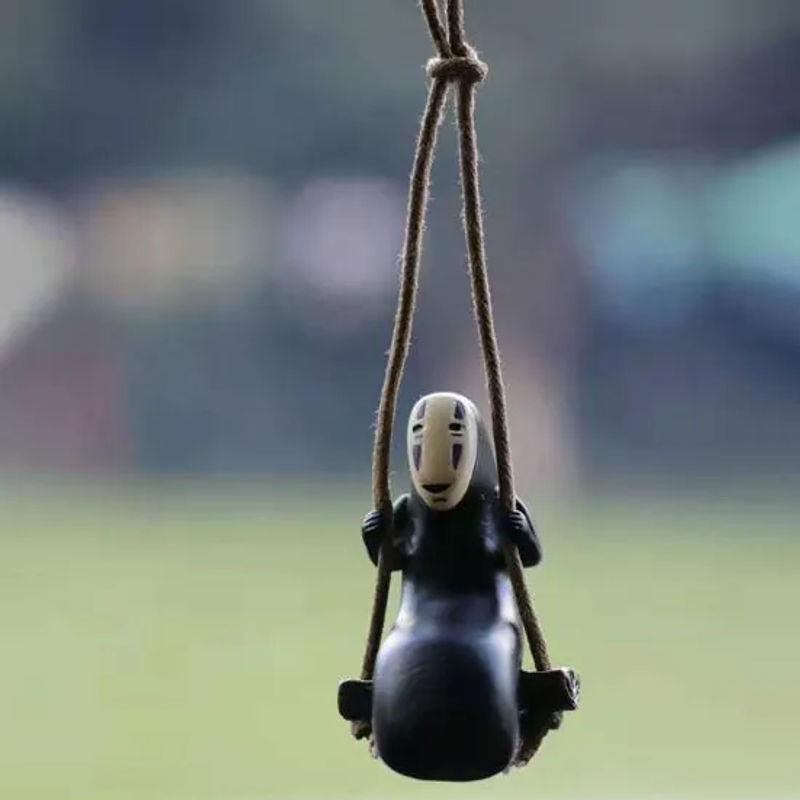 Sanwood Car Anime Spirited Away No Face Man Auto Deko Anhänger aus Kunstharz in Schwarz - Bild 8