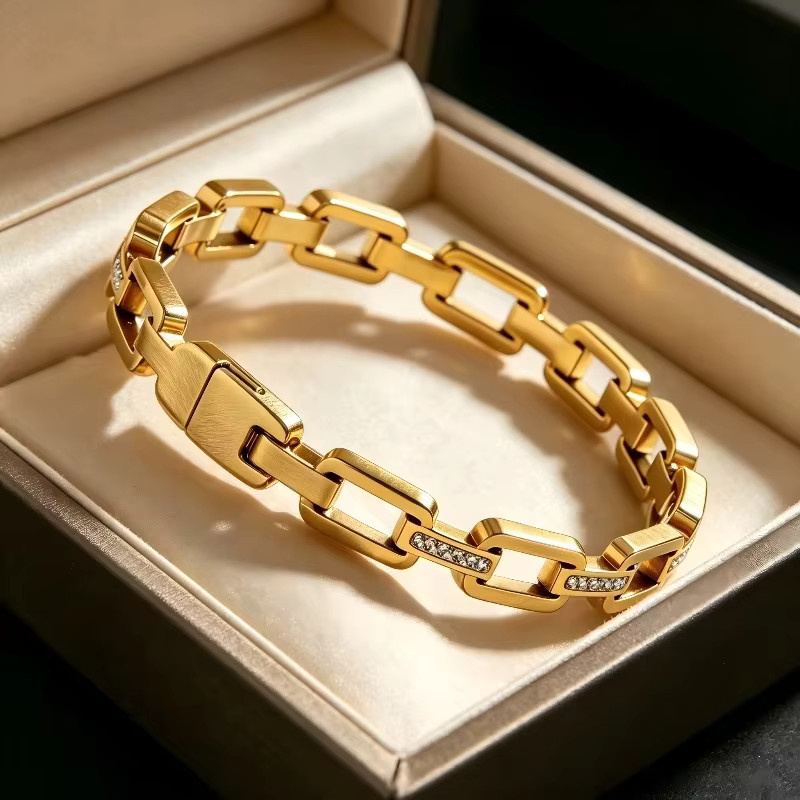 LUXUKISSKIDS Armreifen Edelstahl, Kristall, Gold, Damen - Bild 3
