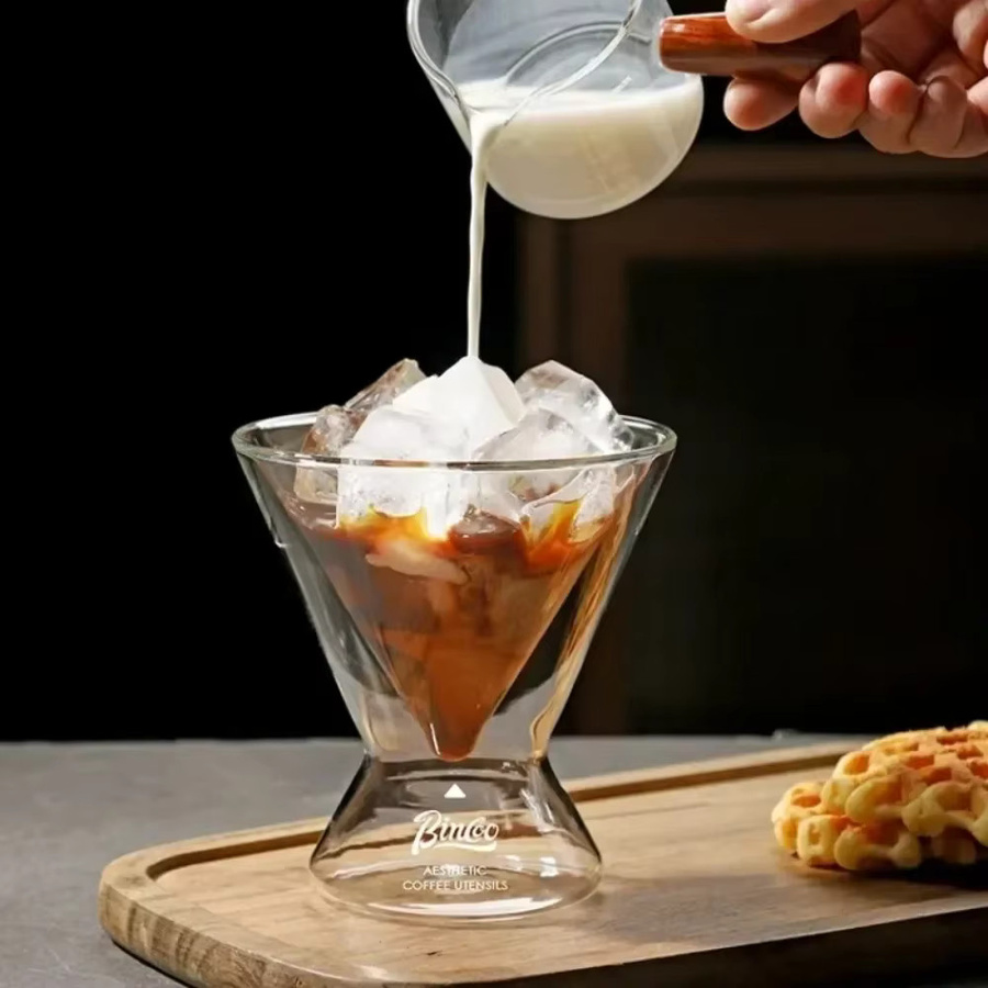 Doppelschichtige Kaffeetasse aus Glas, 180 ml, transparent, hitze- und kältebeständig für Iced Americano, Latte oder Spezialgetränke - Bild 4