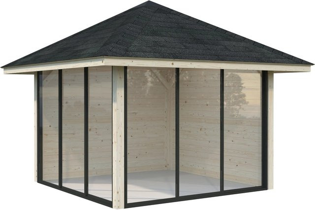 PALMAKO Pavillon Bianca Set 201 Slide aus Fichtenholz in Braun mit transparenter ESG-Verglasung B/T/H: 300 x 300 x 319 cm - Bild 2