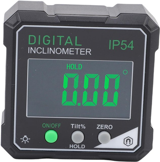 Digitaler Neigungsmesser Koogeelife mit Backlight LCD-Bildschirm und Magnet, elektronischer Winkelmesser für die Holzbearbeitung, grau/schwarz - Bild 1