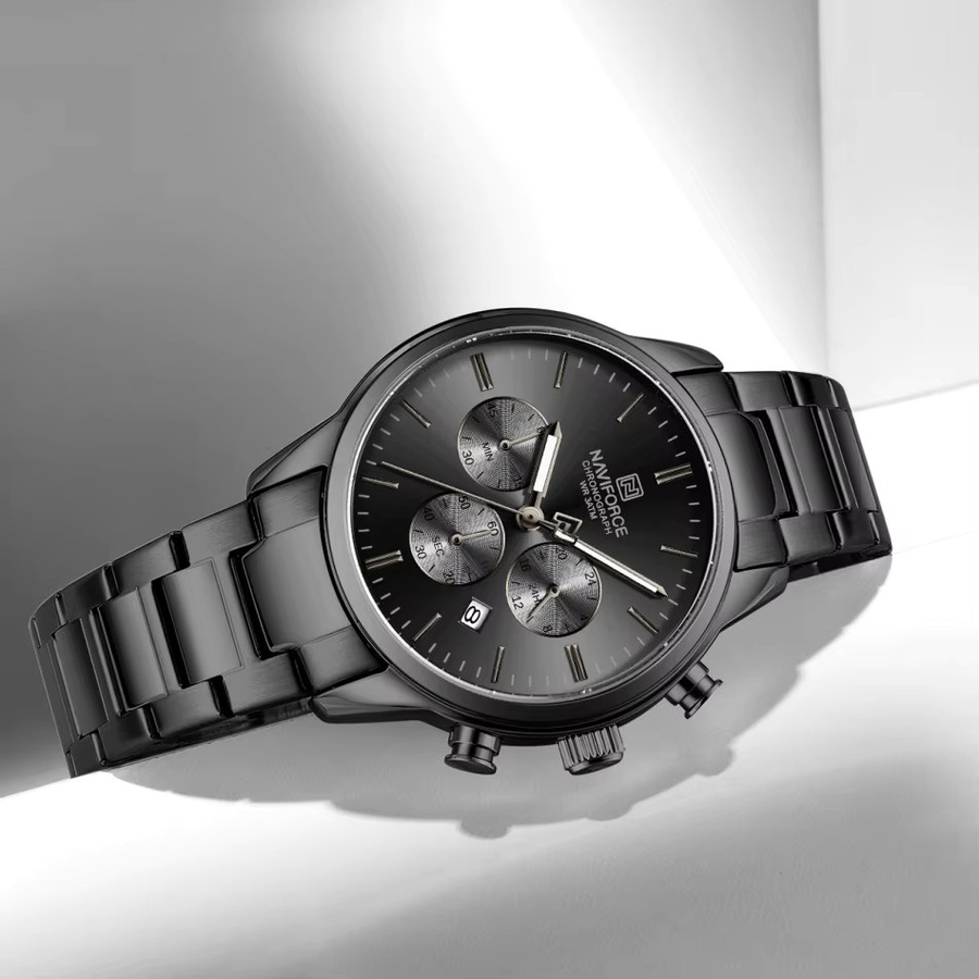 NAVIFORCE Armbanduhr, Quarz, Edelstahl, Schwarz, Herren - Bild 4
