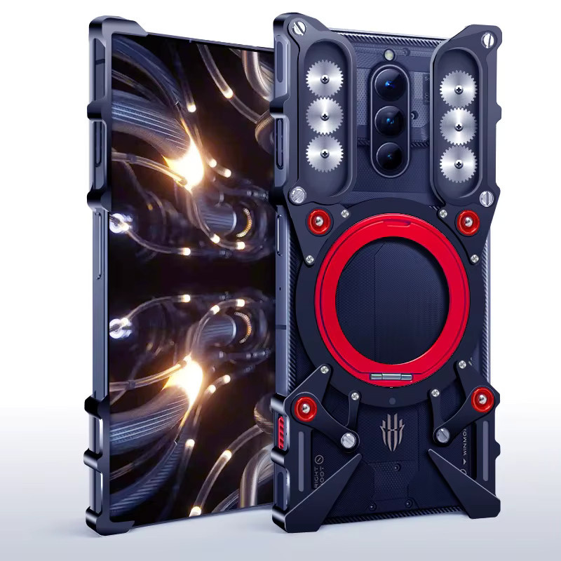 ZTE Nubia Redmagic 11, 10 Air, 11s und 9 Pro+ Schutzhülle aus Metall und Aluminium mit Totenkopf-Design in Schwarz - Bild 5