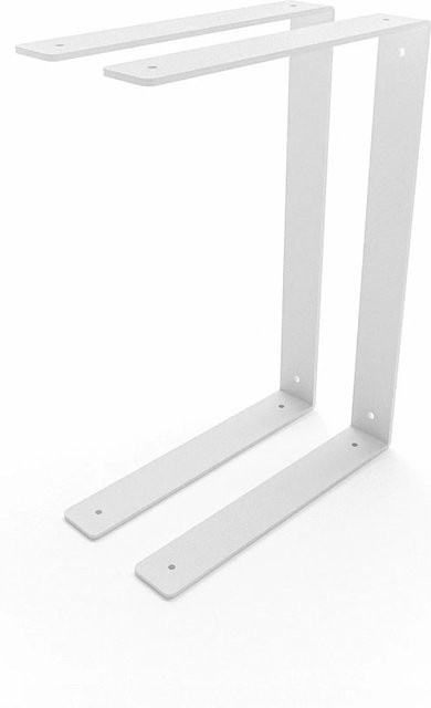 HEVVA Doppelte Regalhalterung HARTENBERG 2er Set Weiß Metall Tiefe: 25 cm - Bild 1