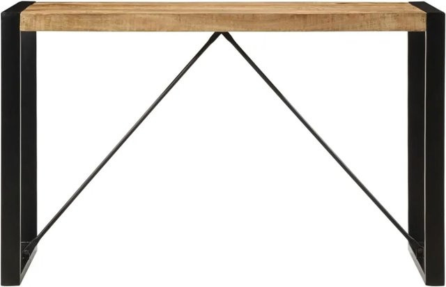 vidaXL Esstisch aus Mangoholz in Braun mit Stahlgestell, Vintage Design, B/T/H: 120 x 55 x 76 cm - Bild 1
