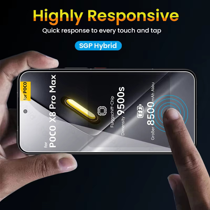 Poco Little X8ProMax 5G Displayschutz Set aus 5 Stück: 9H Gehärtetes Glas in Transparent - Bild 6