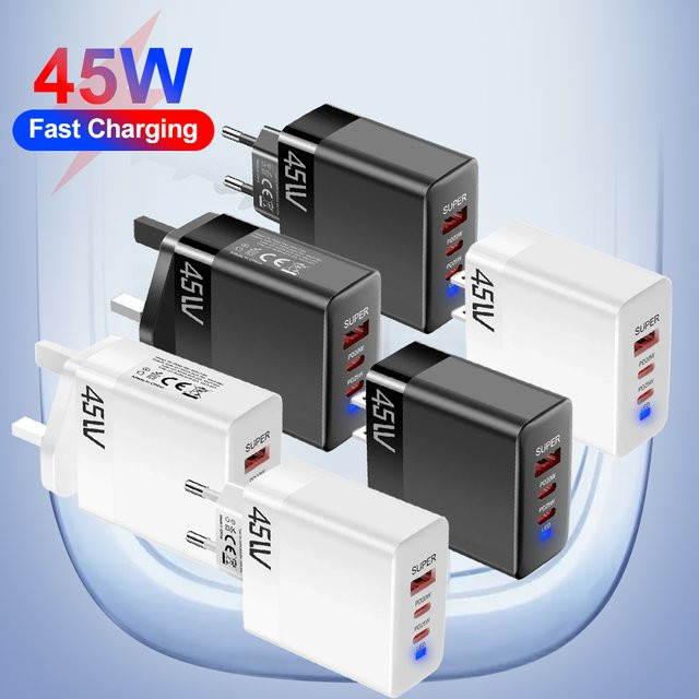 GUSEYEE 45W USB Wandladegerät mit 3 Ports, PD Schnellladegerät und QC 3.0 für iPhone, Xiaomi und Samsung - Bild 1