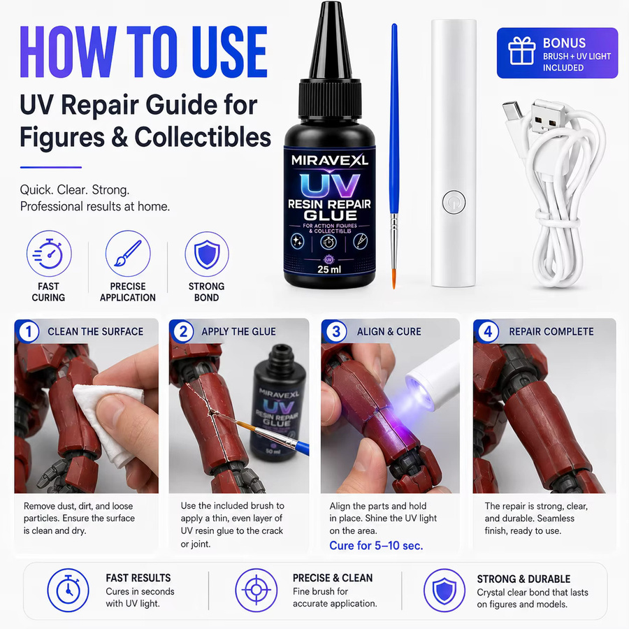 MIRAVEXL UV-Epoxidharz-Kleber für DIY Schmuckherstellung und Handwerk, transparent, 25 g - Bild 2