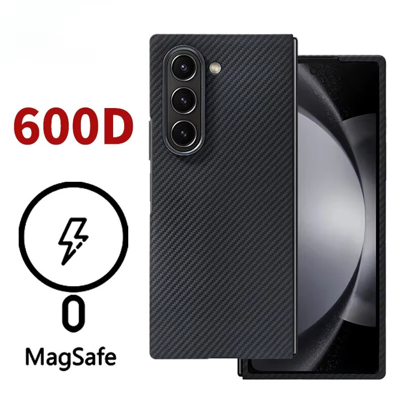Samsung Aramid-Kevlar-Carbonfaser Handyhülle für Galaxy Z Fold 7, 6, 5 in Schwarz mit magnetischer kabelloser Ladefunktion - Bild 7