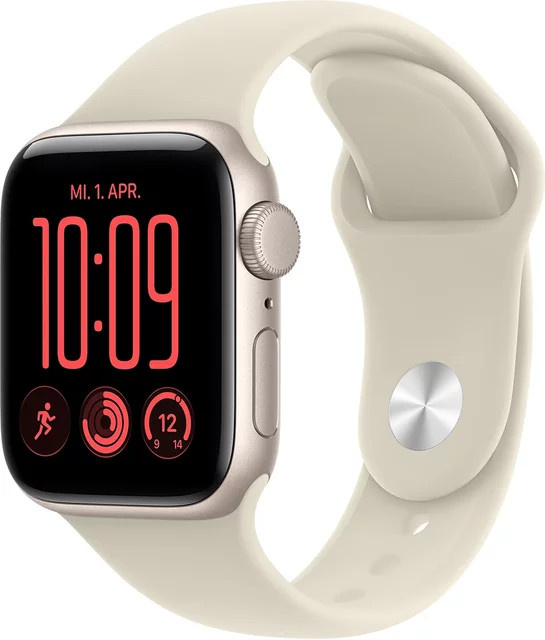 Apple Watch SE 3 Aluminium 40mm Polarstern mit Sportarmband in Sand S/M - Bild 1