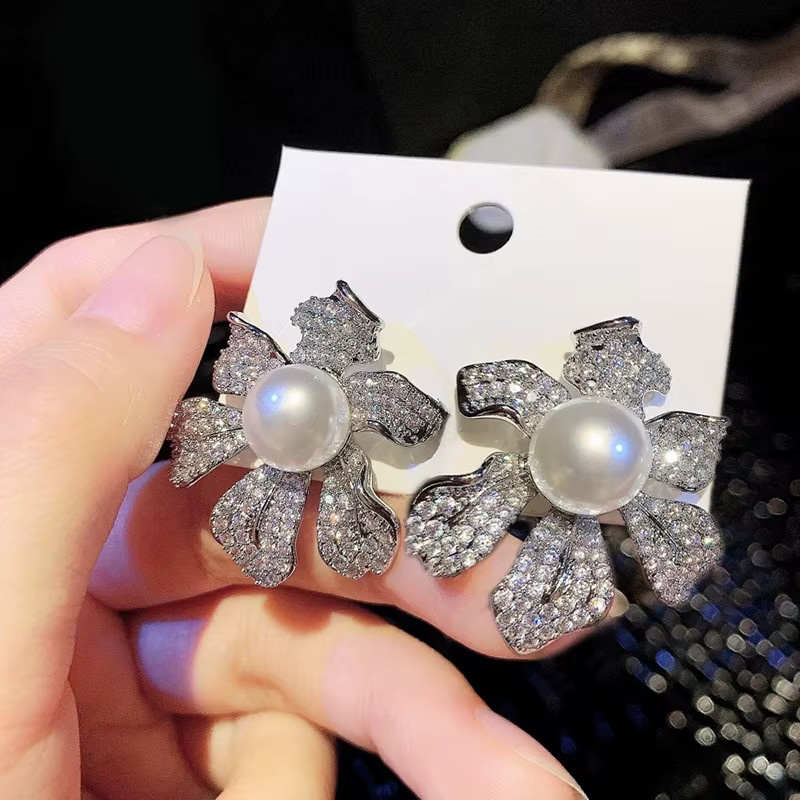 Huitan Ohrstecker, Perle, Silber, Damen - Bild 3