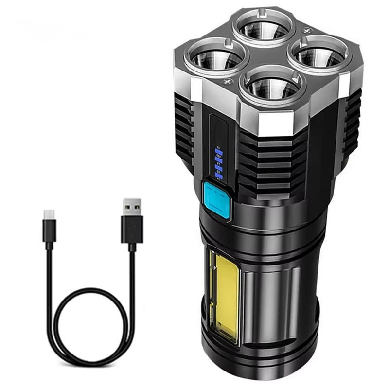 ESMARTER LED Camping-Taschenlampe in Schwarz mit COB-Seitenlicht und wiederaufladbarem Akku - Bild 7