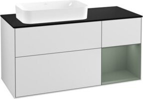 V&B Waschtischunterschrank Finion mit Wandbeleuchtung, Weiß lackiert, Breite: 120 cm, Tiefe: 50,1 cm, Höhe: 50,1 cm - Bild 1