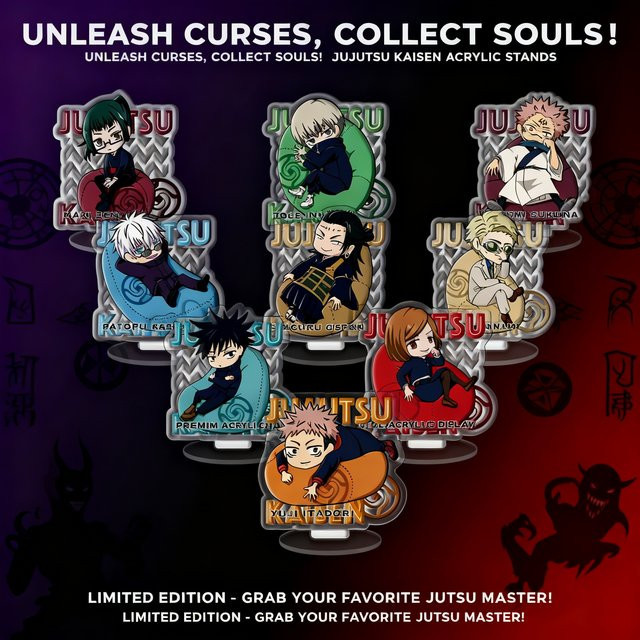 Bandai Jujutsu Kaisen Acryl-Ständer-Set, 9-teiliges Set - Bild 1