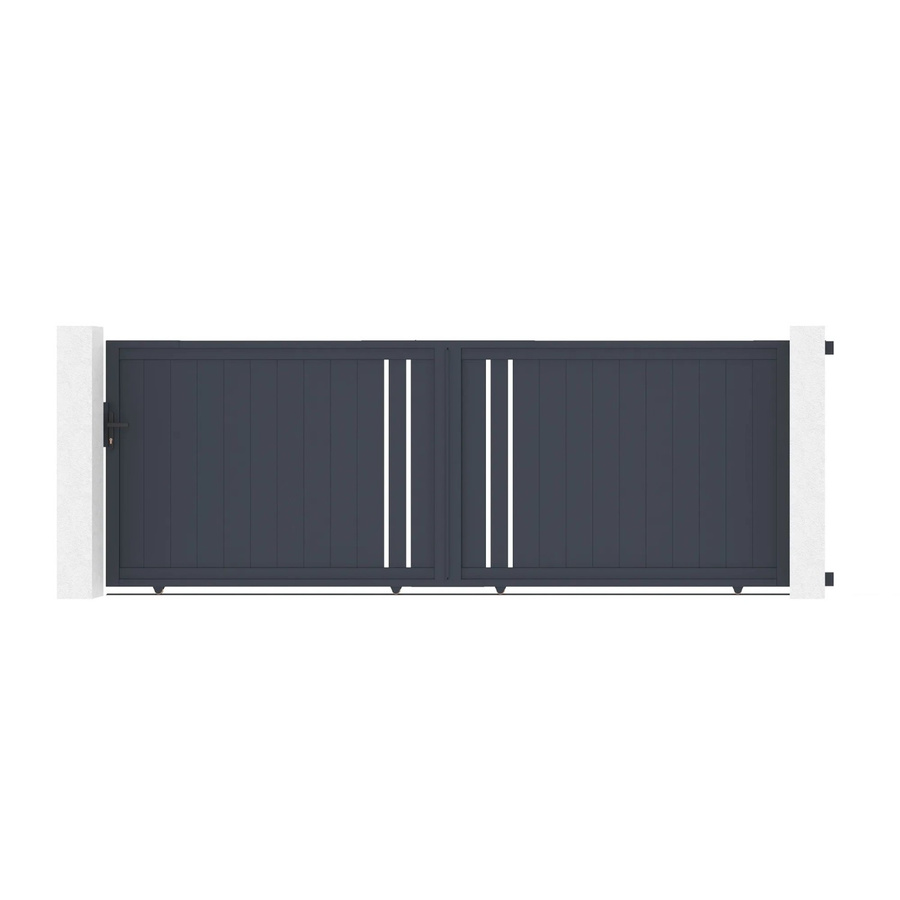 Casanoov Schiebetor Giona aus Aluminium in Grau mit Ranger C300 Motorisierung, Breite: 400 cm, Höhe: 140 cm - Bild 2