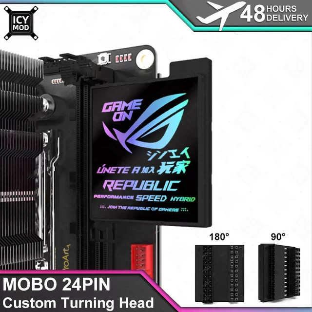 FREEZE MOD 24PIN Motherboard Adapter Stecker 90/180 Grad Konverter für 5V Beleuchtung in Schwarz oder Weiß - Bild 1
