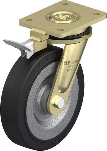 Blickle LS-SE 200K-RI4 Lenkrolle mit Feststeller in Anthrazit und Schwarz, Rad-Durchmesser: 200 mm, Tragfähigkeit: 600 kg - Bild 1