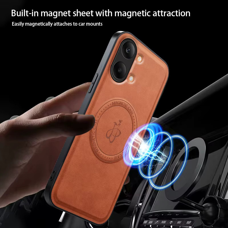 Luxuriöse Leder-Handyhülle mit Standfunktion und MagSafe Magnet für Xiaomi POCO X8 Pro Max und X8 Pro in Weiß - Bild 1