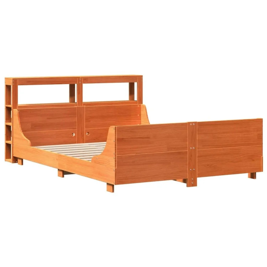 vidaXL Massivholzbett aus Kiefernholz in Braun, rustikales Bett ohne Matratze, B/T/H: 140–160 x 200 cm - Bild 2