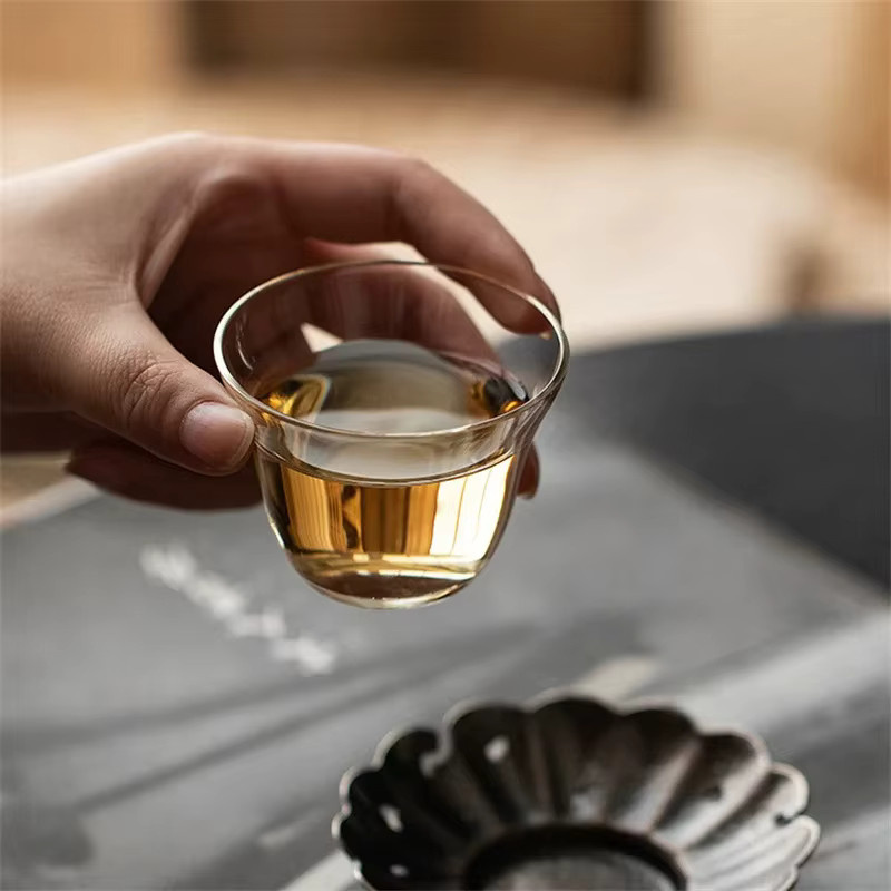 BenRussell Set aus 2 hitzebeständigen Kung Fu Teegläsern im japanischen Stil, transparent, 75 ml - Bild 1