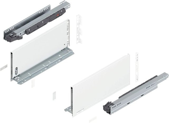 Blum Legrabox Pure Set Schubladen Auszug Tip-On Vollauszug Seidenweiß 400 mm 1 Paar - Bild 1