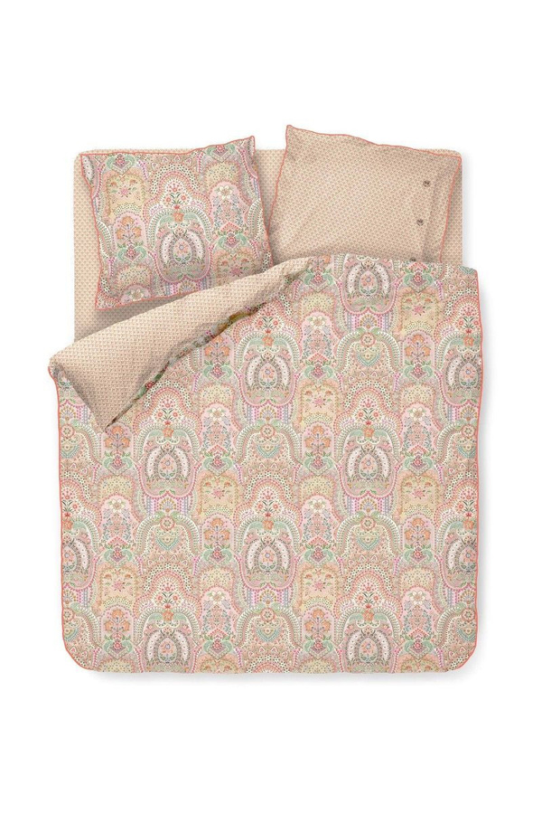 PIP Studio Perkal Bettwäsche Jabali Flower Coral Wende Design B/H: 155 x 220 cm mit Kissenbezug 80 x 80 cm, Mehrfarbig - Bild 1