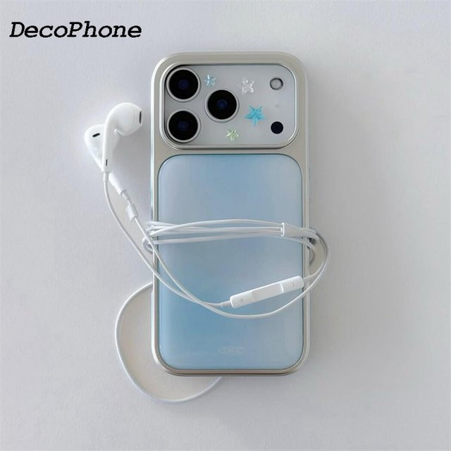 DecoPhone Sturzsichere TPU Handyhülle im Koreanischen Stil mit Farbverlauf in Blau für iPhone XR bis iPhone 17 Pro Max - Bild 1