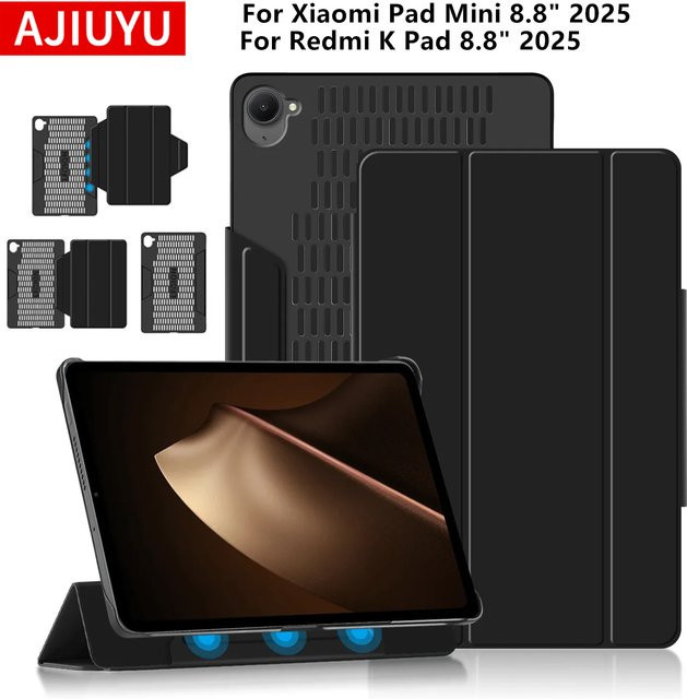 Xiaomi Pad Mini 8,8 Zoll Schutzhülle mit Flip Stand und Wärmeableitung, Schwarz - Bild 1