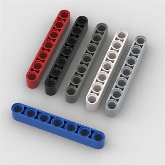 JIAJIALE 1x7 Verbindungssteine mit Loch, 10-teiliges Set, Rot - Bild 1