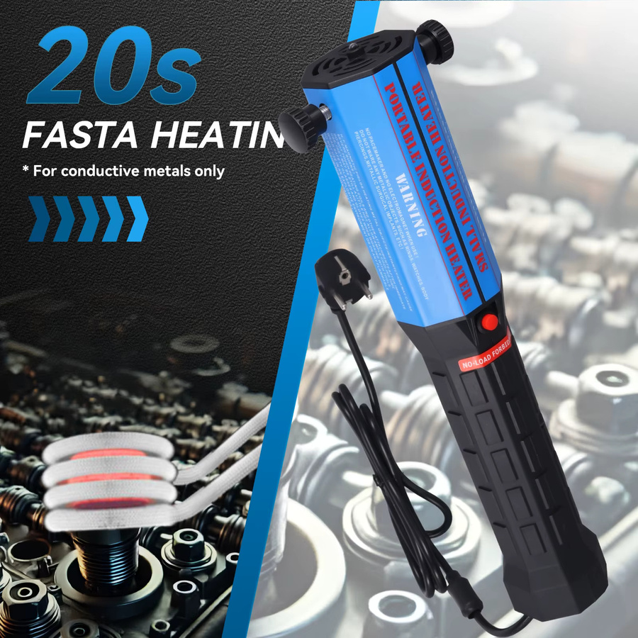 Podofo Magnetischer Induktionsheizer 1300W mit 3 flammenlosen Schraubenlösern als Hochleistungs-Handinduktionsheizgerät zur Entfernung von Rostschrauben und als Reparaturwerkzeug - Bild 4