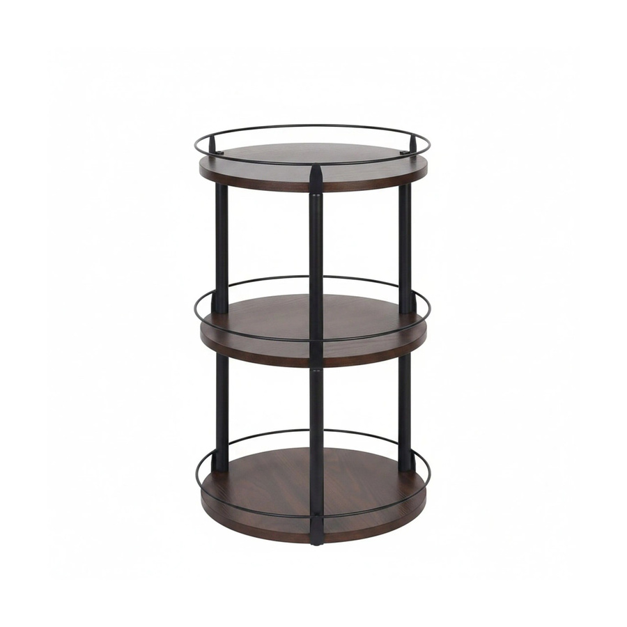 Relaxdays Gewürzregal aus MDF und Stahl, drehbar, Dunkelbraun und Schwarz, B: 45 cm, T: 26 cm - Bild 2