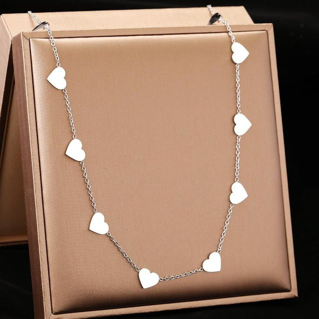 Lucky Star Jewelry Halskette Edelstahl, Herzen, Zirkon, Damen - Bild 1