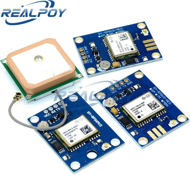 REALPOY GPS-Modul mit Flight Control EEPROM und großer Antenne für Arduino, Modelle GY-NEO6MV2 GY-NEO7MV2 GY-NEO8MV2 NEO-6M NEO-7M NEO-8M, kompatibel mit MWC und APM2.5 - Bild 1