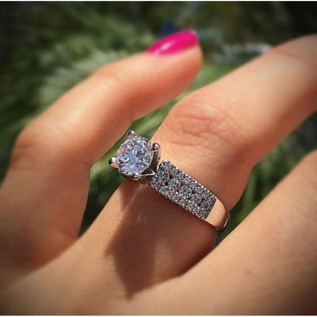 YIRAN Ring, Messing, Gold, Zirkonia, Unisex - Bild 1