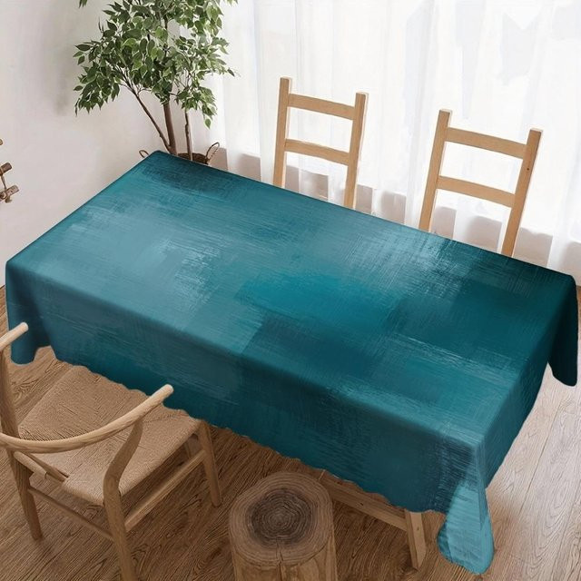 Wasserdichte Rechteck Tischdecke mit abstraktem Gradient-Design von JINGYUE Pet in Türkis, B/L: 100 x 160 cm - Bild 1