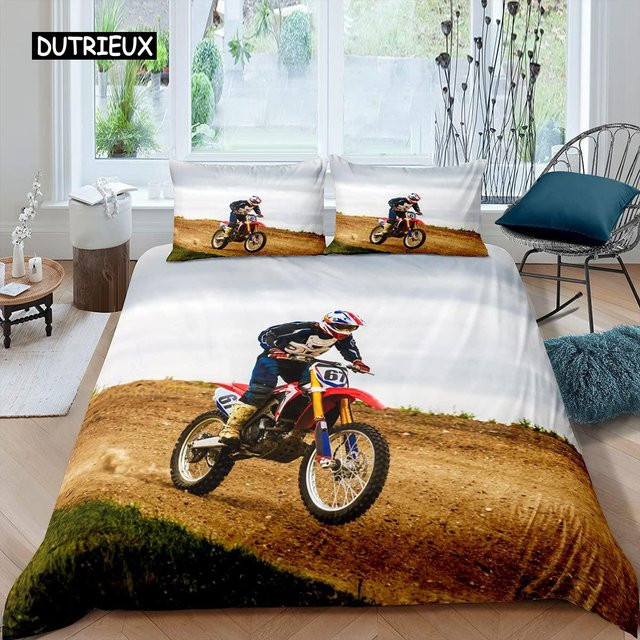 Binchi Outdoor Product 3D Motorrad Bettwäscheset aus Mikrofaser, Mehrfarbig, B/H: 135 x 200 cm - Bild 1